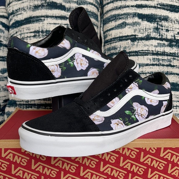 Vans Old Skool Romantic Floral Black/True White MENS - Picture 9 of 16